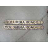 (6) Pair of modern wooden Columbia road signs