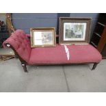 Carved Edwardian chaise lounge