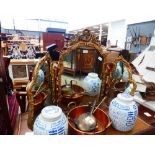 3 panelled gilt dressing table mirror