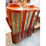 Walnut 1950s china cabinet