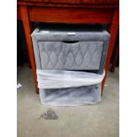 Grey fabric single drawer bedside cabinet