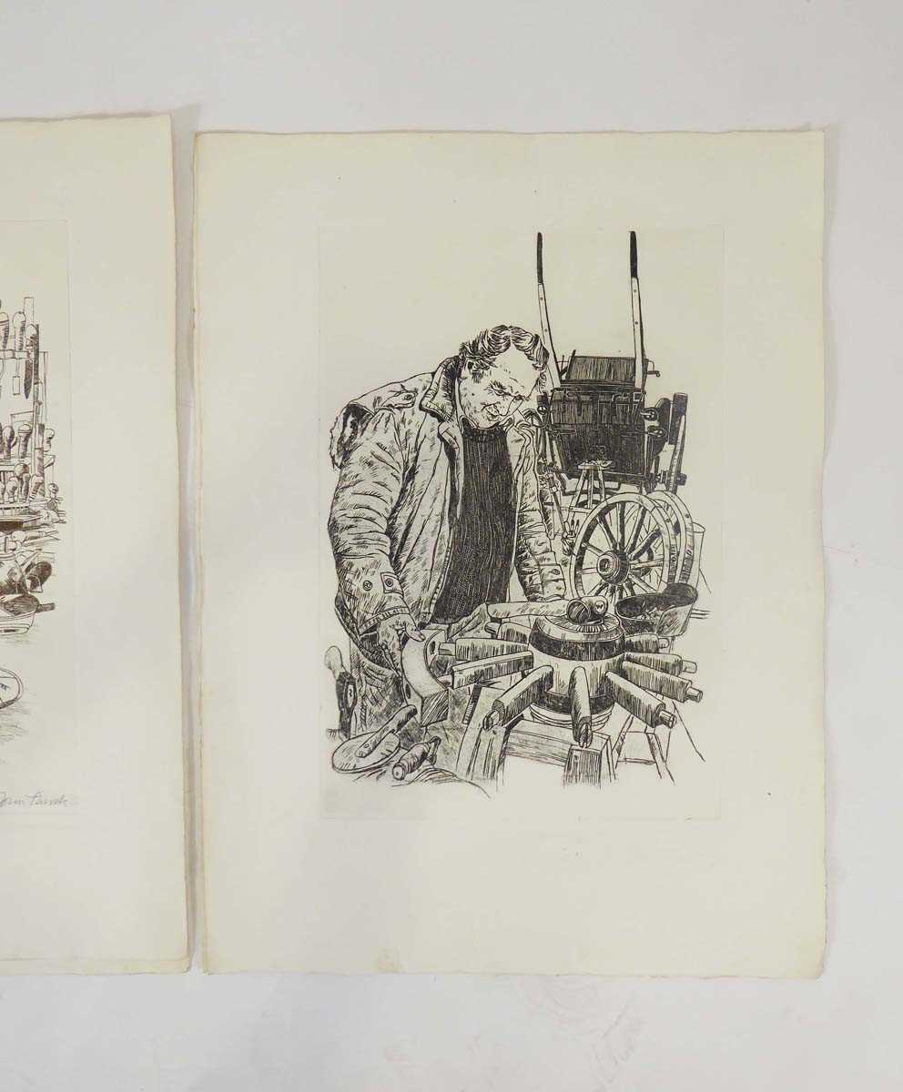 John Thirsk (b. 1945), 'P Kellock Stone Carver, limited edition etching, signed and numbered 1/50, - Image 6 of 8