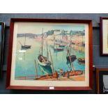 Albert Marquet print, boats in harbour