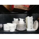 Cage containing quantity of Royal Doulton Morning Star patterned crockery