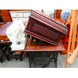 Two electric and treadle Singer sewing machines