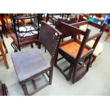 3 leather clad dining chairs