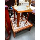 Two tiled topped lamp tables