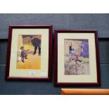 Pair of Lawson Wood comical prints, boys and policemen