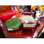 2 upholstered footstools