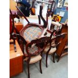 6 Victorian balloon back dining chairs