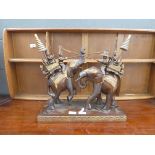 Pair of carved wooden Indian fighting elephants