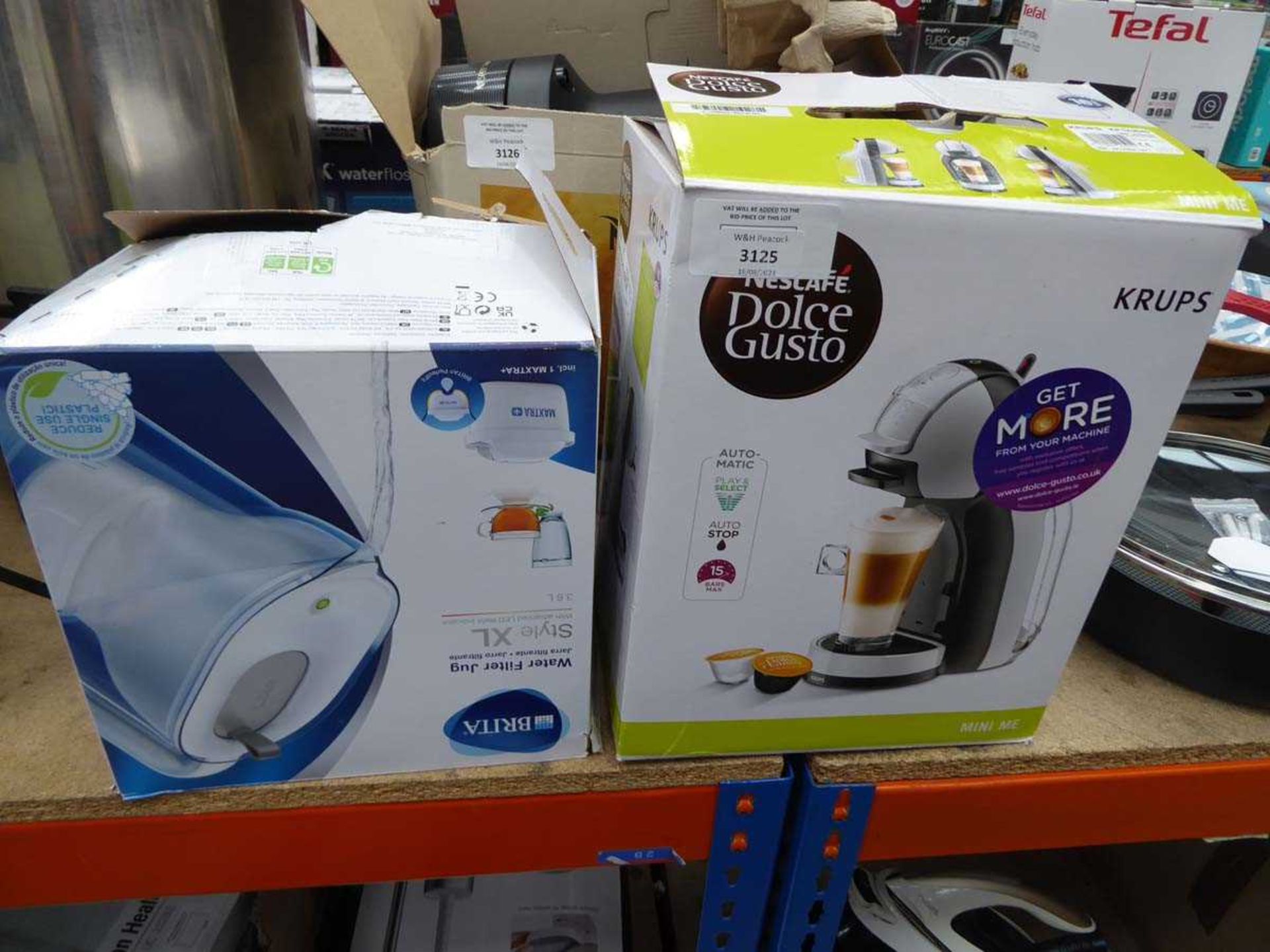 +VAT Nescafe Dolce Gusto mini me coffee machine and Brita water filter jug