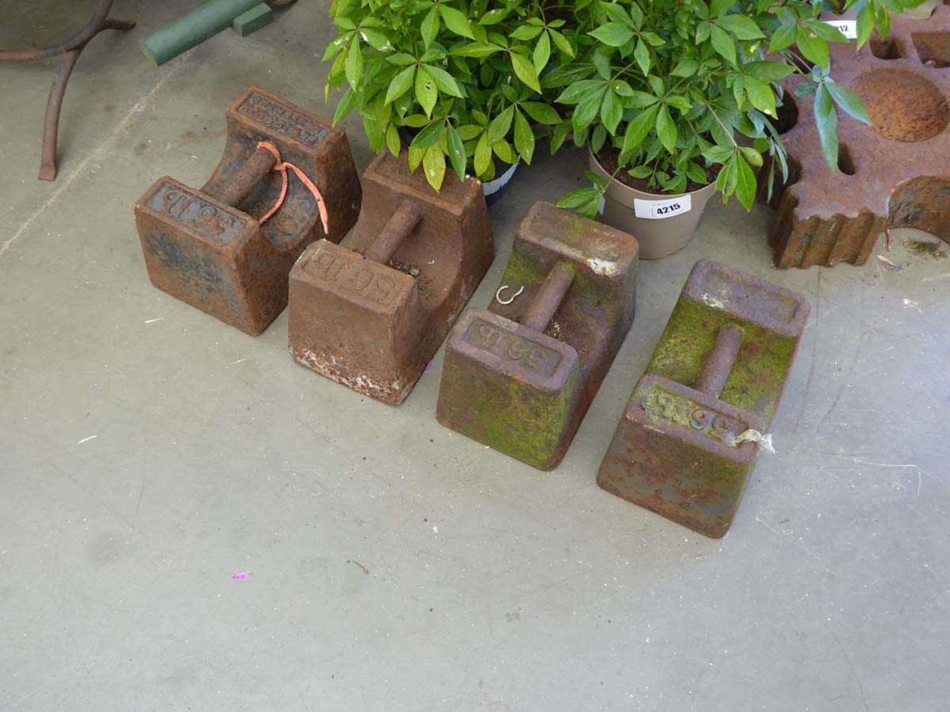 +VAT 4 x 56lb vintage cast iron weights