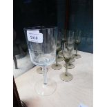 An airtwist wine glass commemorating the marriage of Prince Charles and Diana, h. 20 cm, together