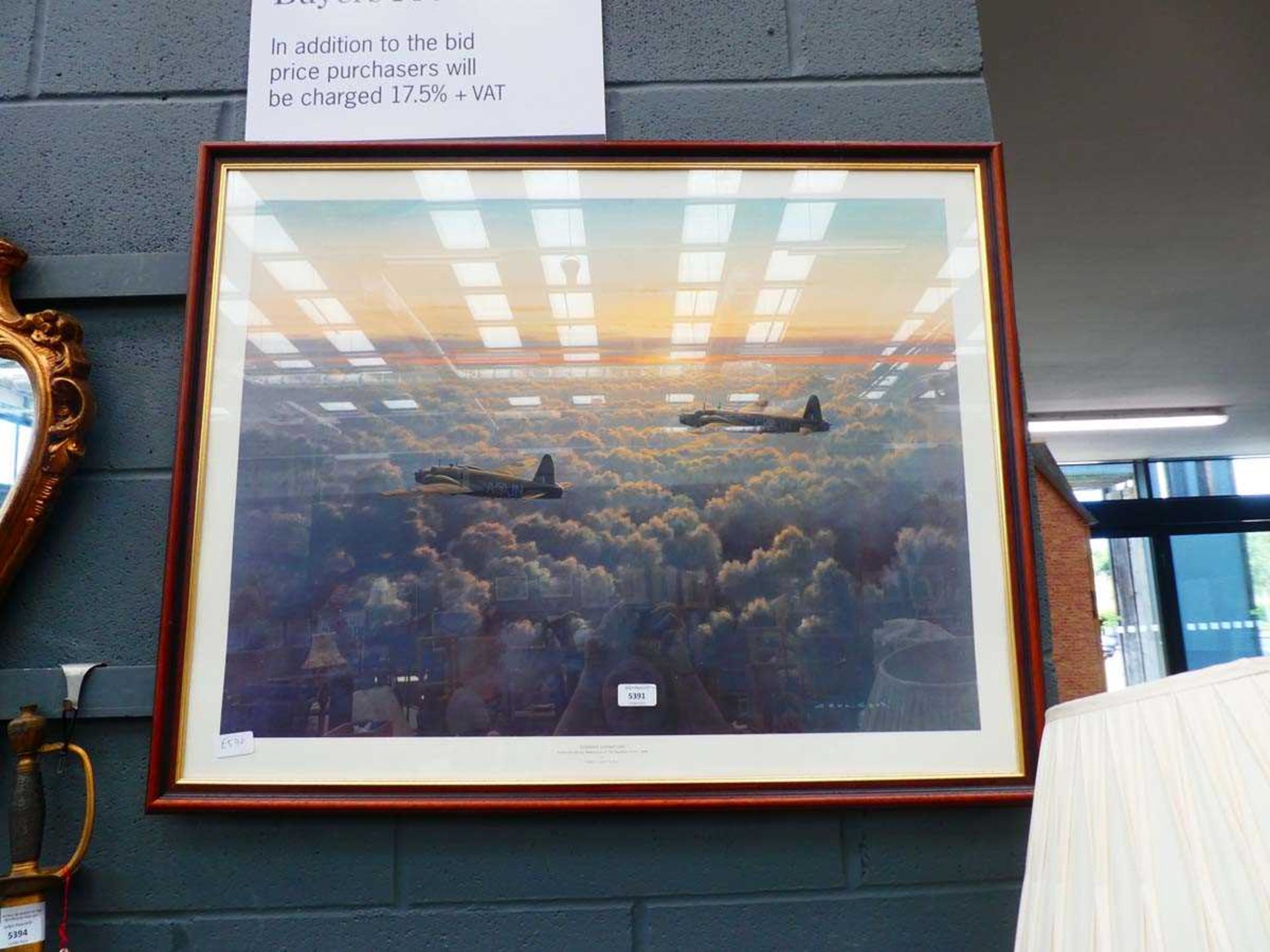 Coulson print of Wellington bombers, titled 'Evening Departure'