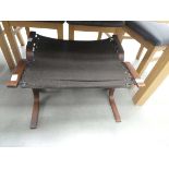 Bentwood and canvas Danish footstool