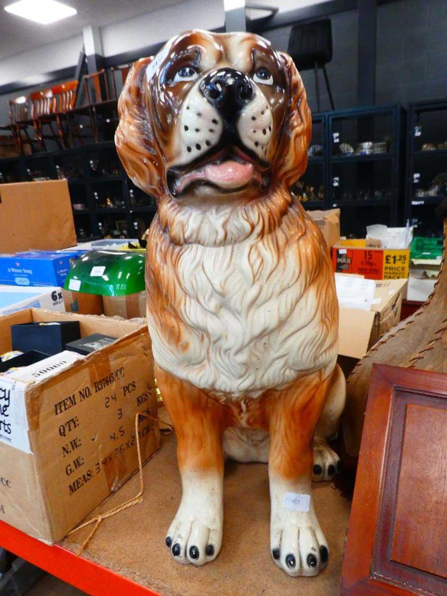 Large Saint Bernard figure