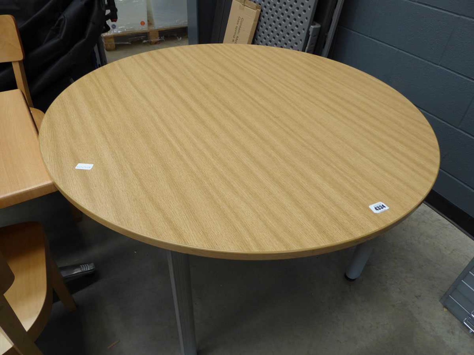 Round oak effect meeting table