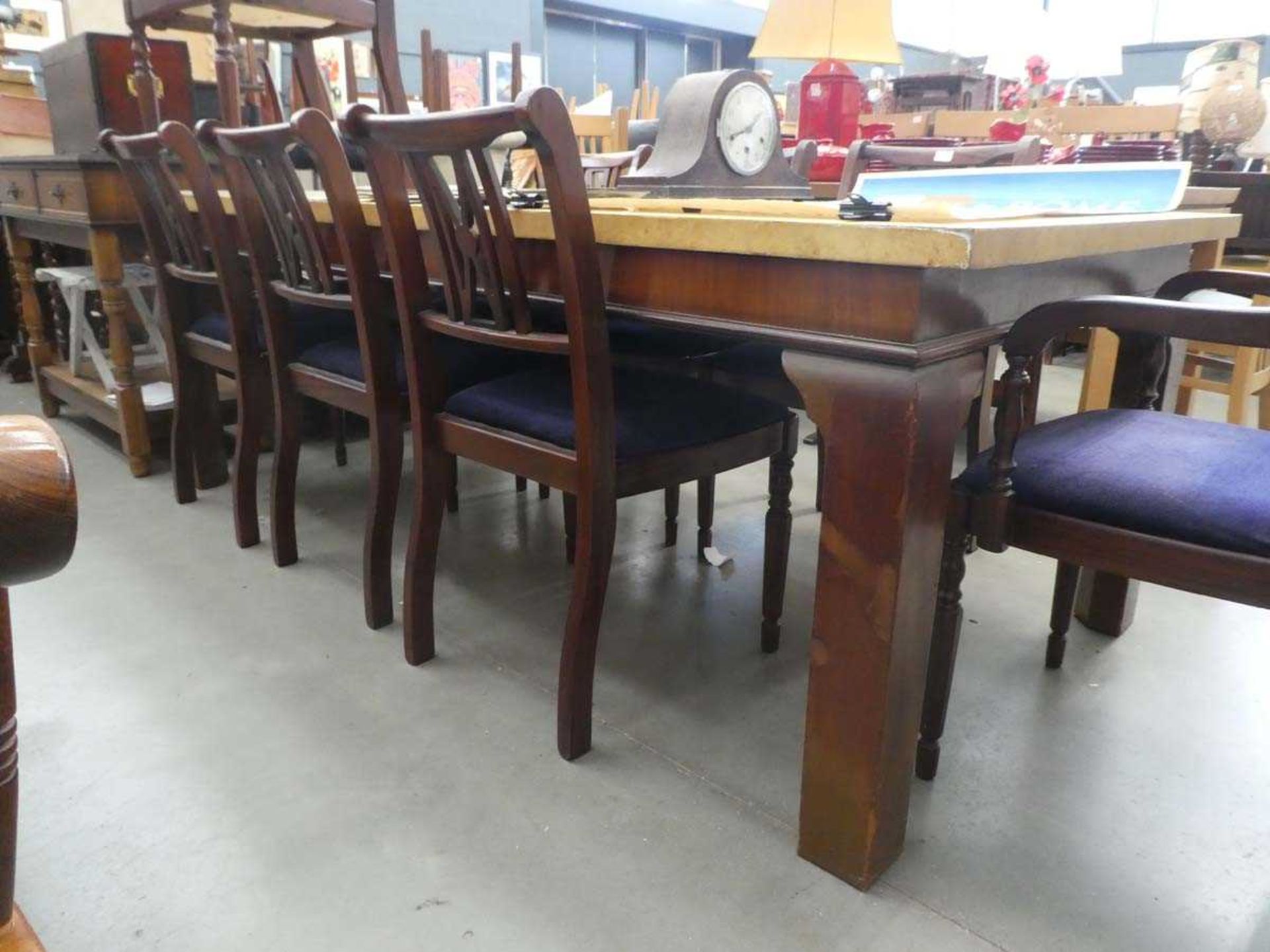 Yellow painted dining table