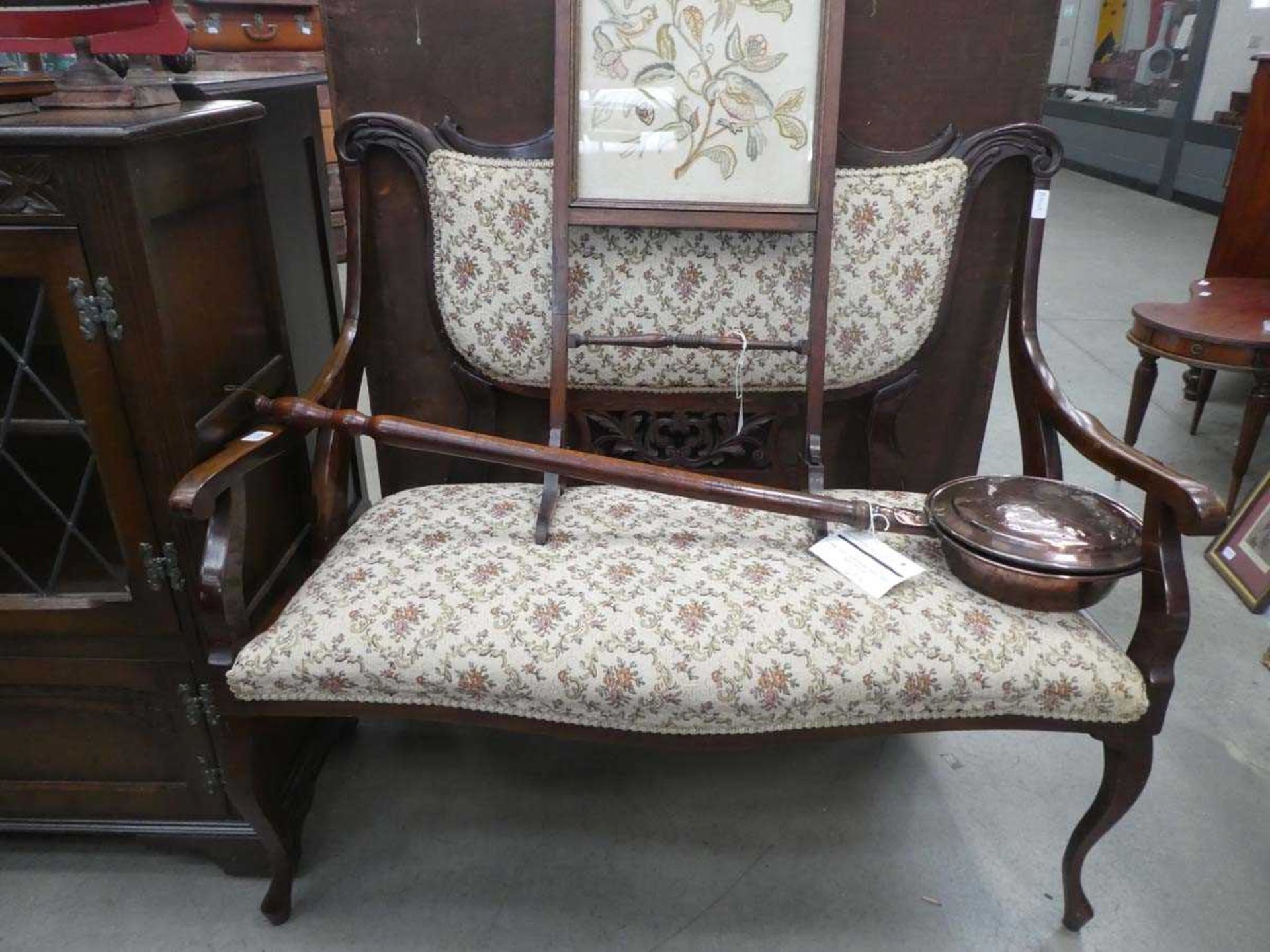 Early 20th century mahogany framed salon sofa