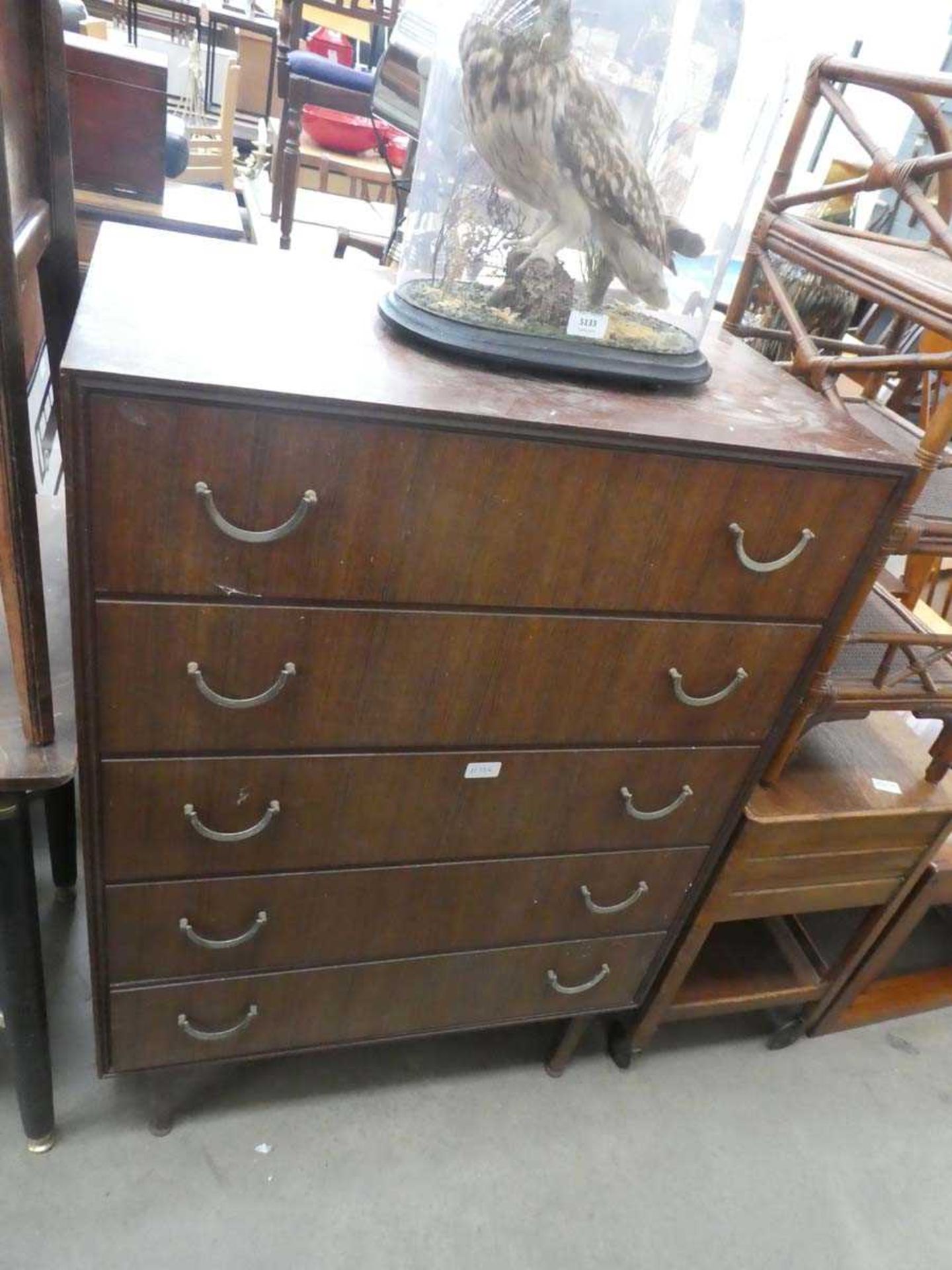 Mid-20th century chest of 5 drawers, chest of 4 drawers, coffee table and side table - Image 3 of 3