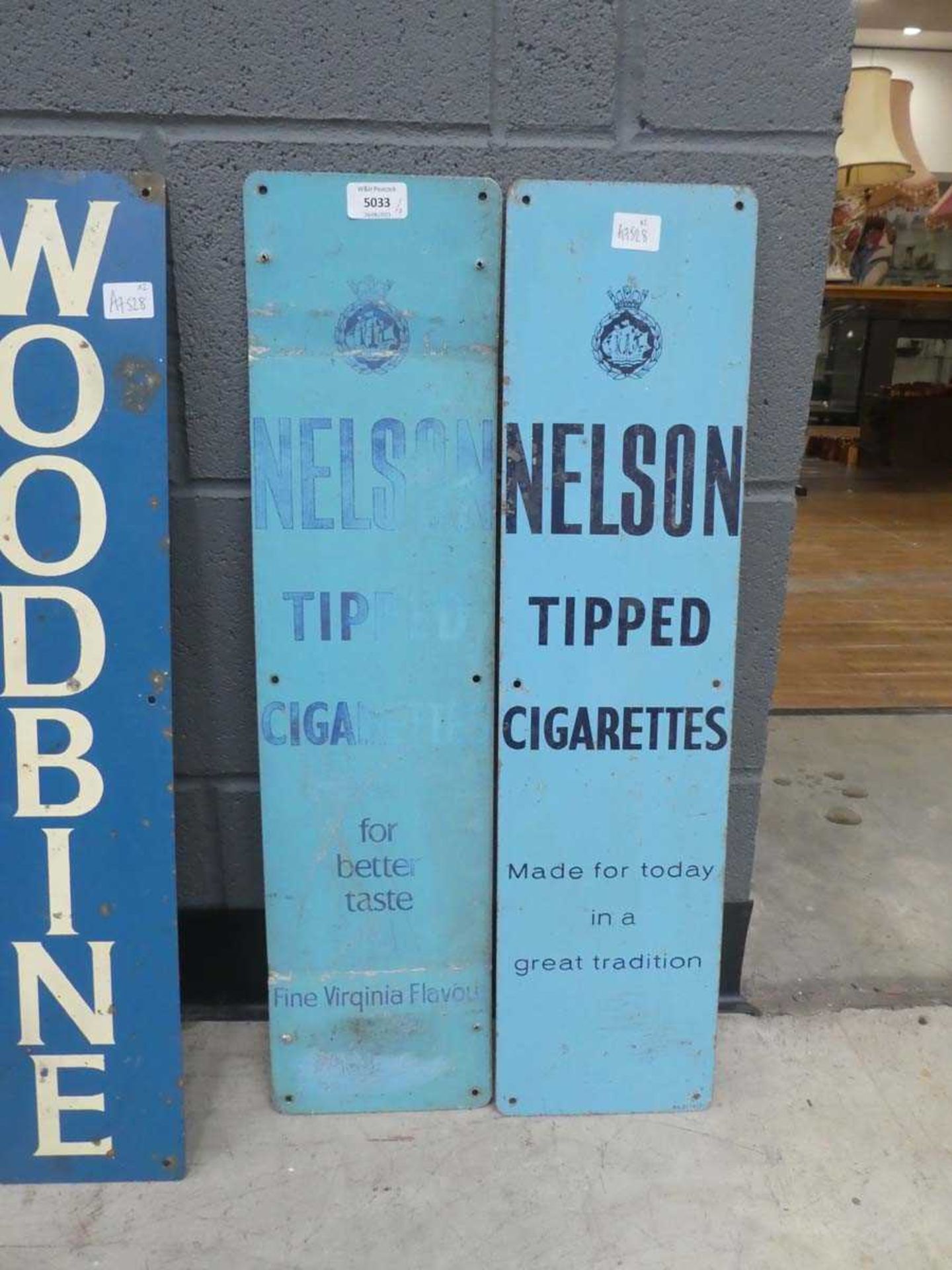 2 x Nelson Tipped Cigarettes enamel signs