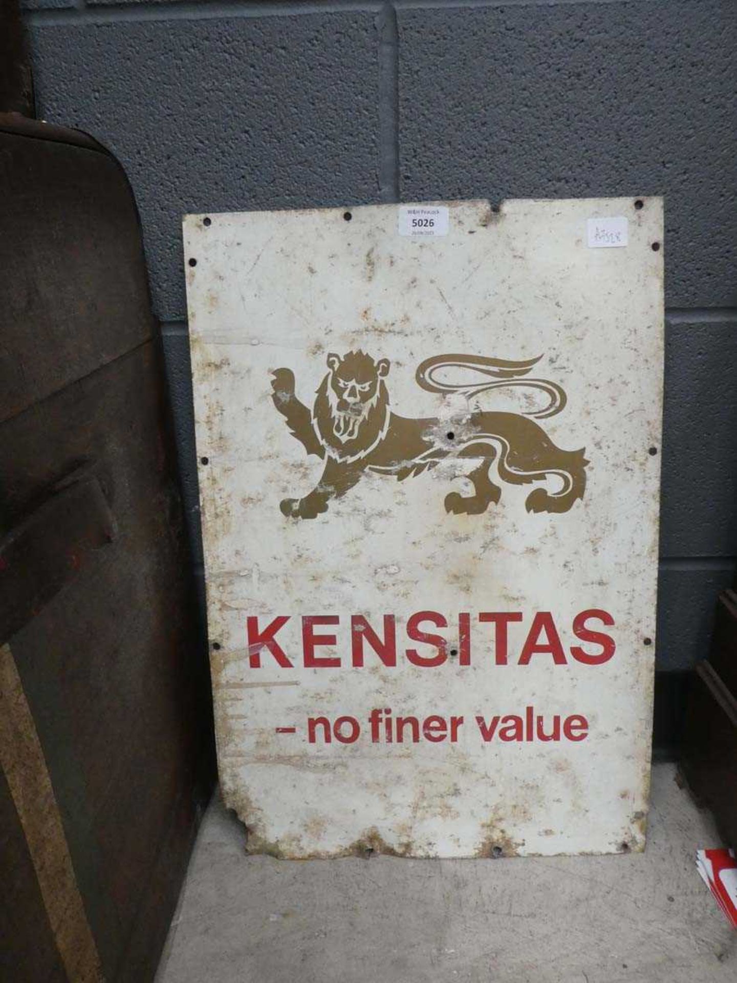 Kensitas enamel sign