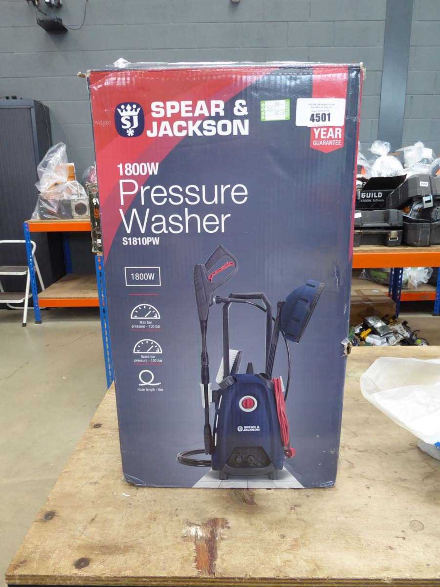+VAT Spear & Jackson boxed electric pressure washer