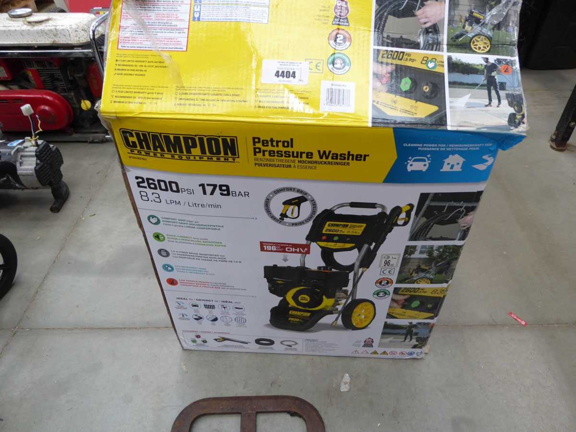 +VAT Champion boxed petrol powered pressure washer