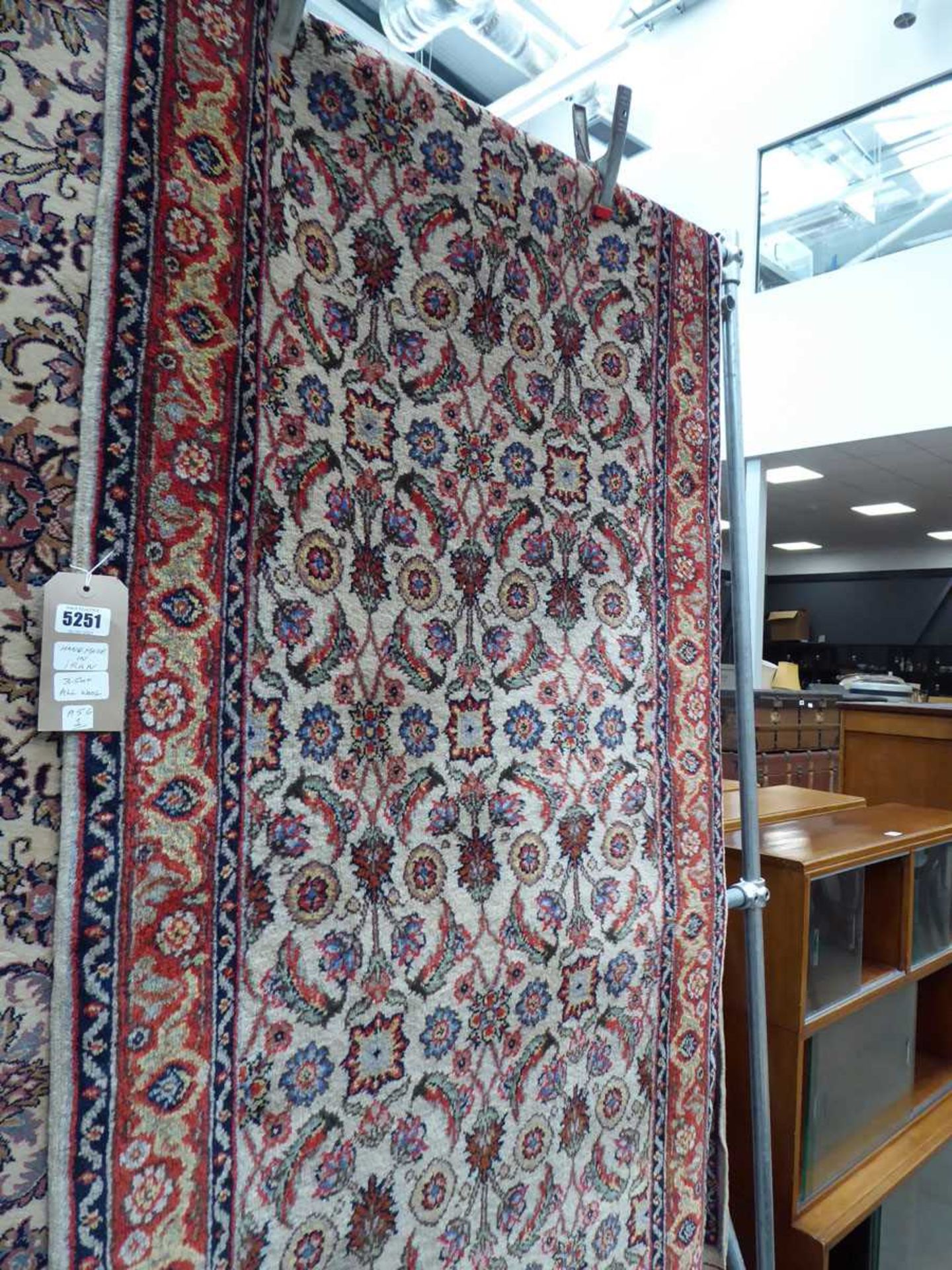 (1) Multi coloured floral Iranian mat