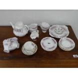 Red and grey patterned Richmond bone china part tea service