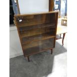 Tapley Mid Century teak bookcase with glazed sliding doors