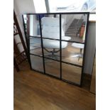 +VAT black framed window type wall mirror