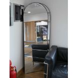 +VAT Two arched top black framed floor standing mirrorsminor damage