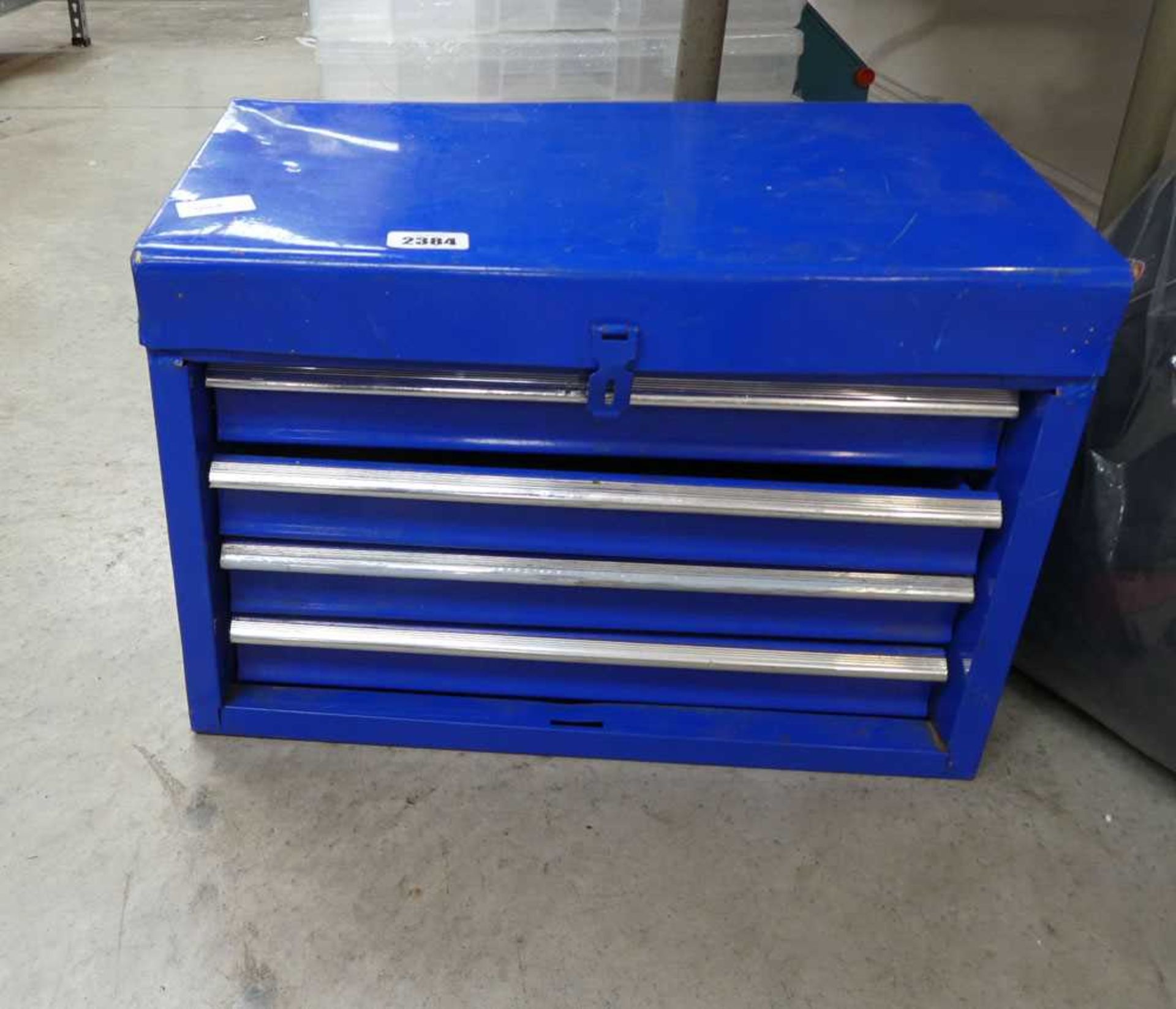 Blue metal Dirty Protool branded 5 drawer tool chest