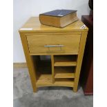 Modern light oak single drawer sidetable