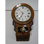 Decorative wall clock in inlaid mahogany case