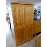 Modern pine double door wardrobe