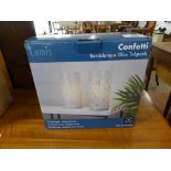 +VAT Boxed pair of Lumis Confetti table lamps