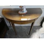 Mahogany demilune side table