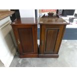 Pair of mahogany single door pot cupboards