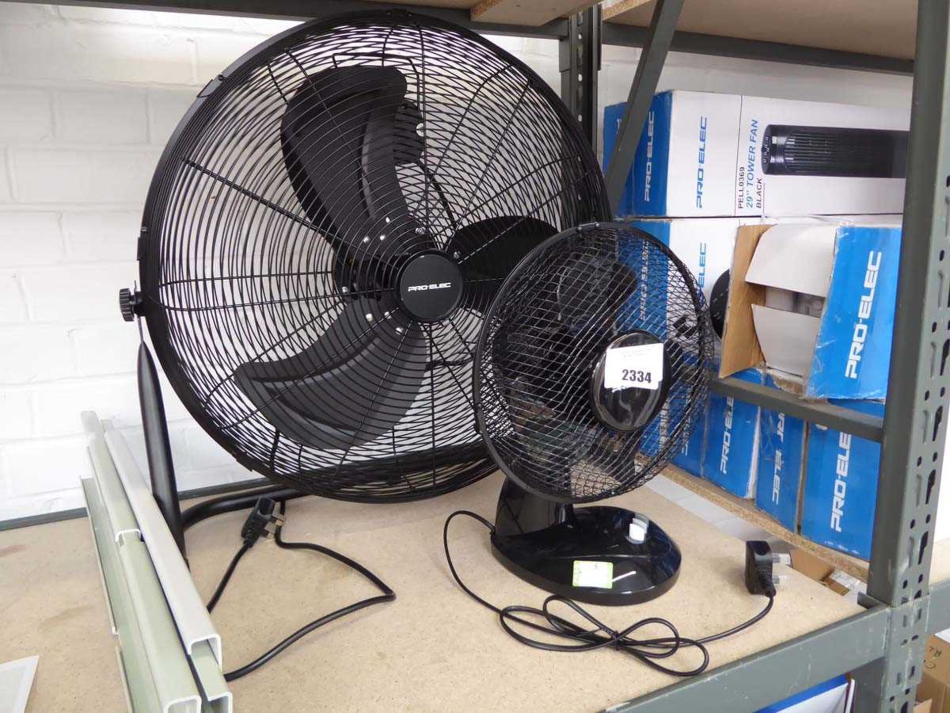 +VAT Floor standing fan together with a desk fan