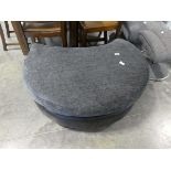 Modern leather and fabric semicircular footstool