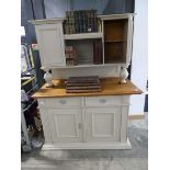 Cream painted dresser with pine surface