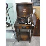 Oak cased Grippa portable perophone gramophone