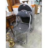 4 folding metal chairs