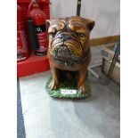 Painted concrete bulldog