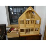 Modern dolls house with matching furniture