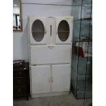 Vintage white wooden kitchen larder cabinet