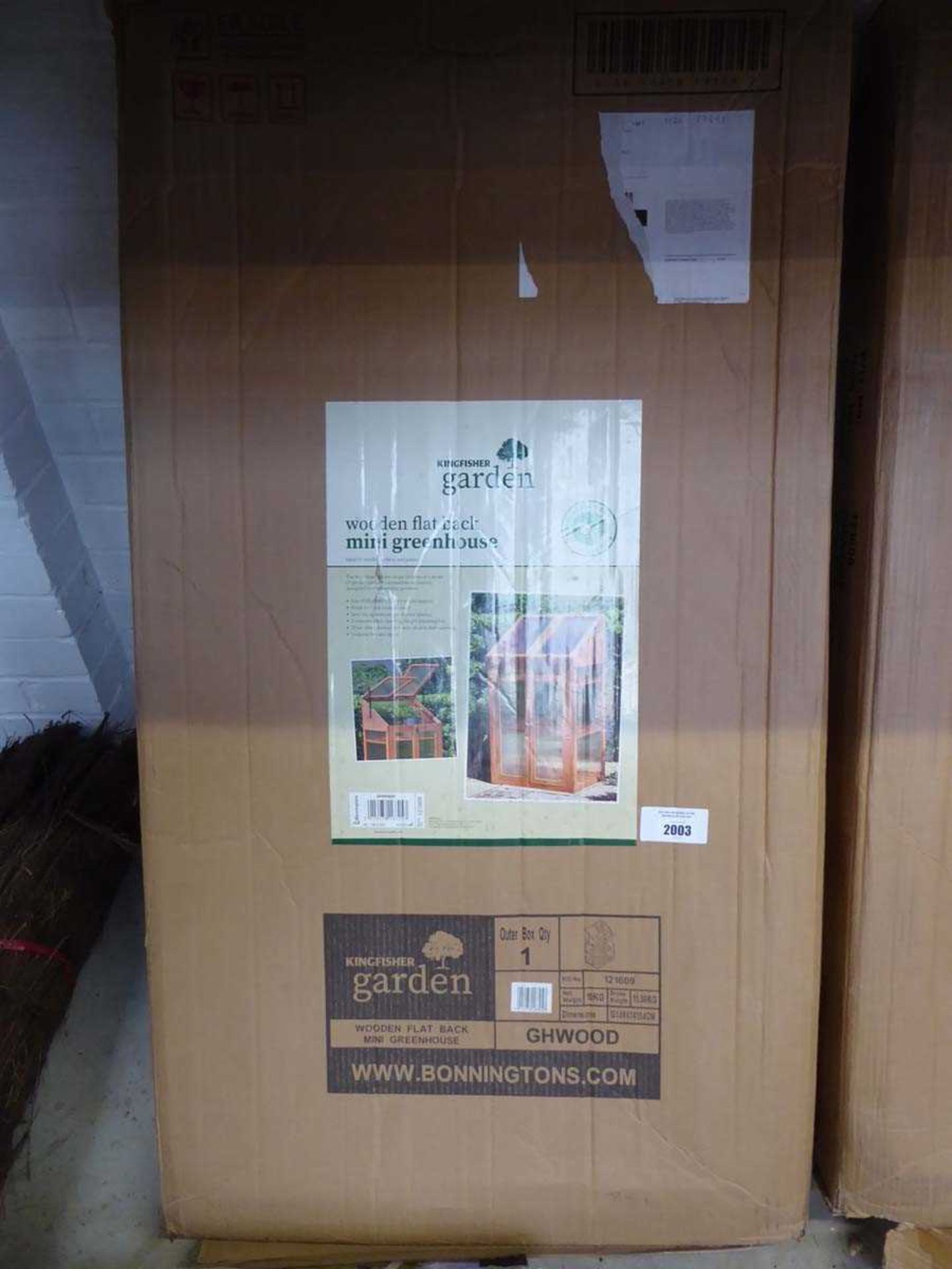 +VAT Boxed Kingfisher wooden flat pack 2 door mini greenhouse
